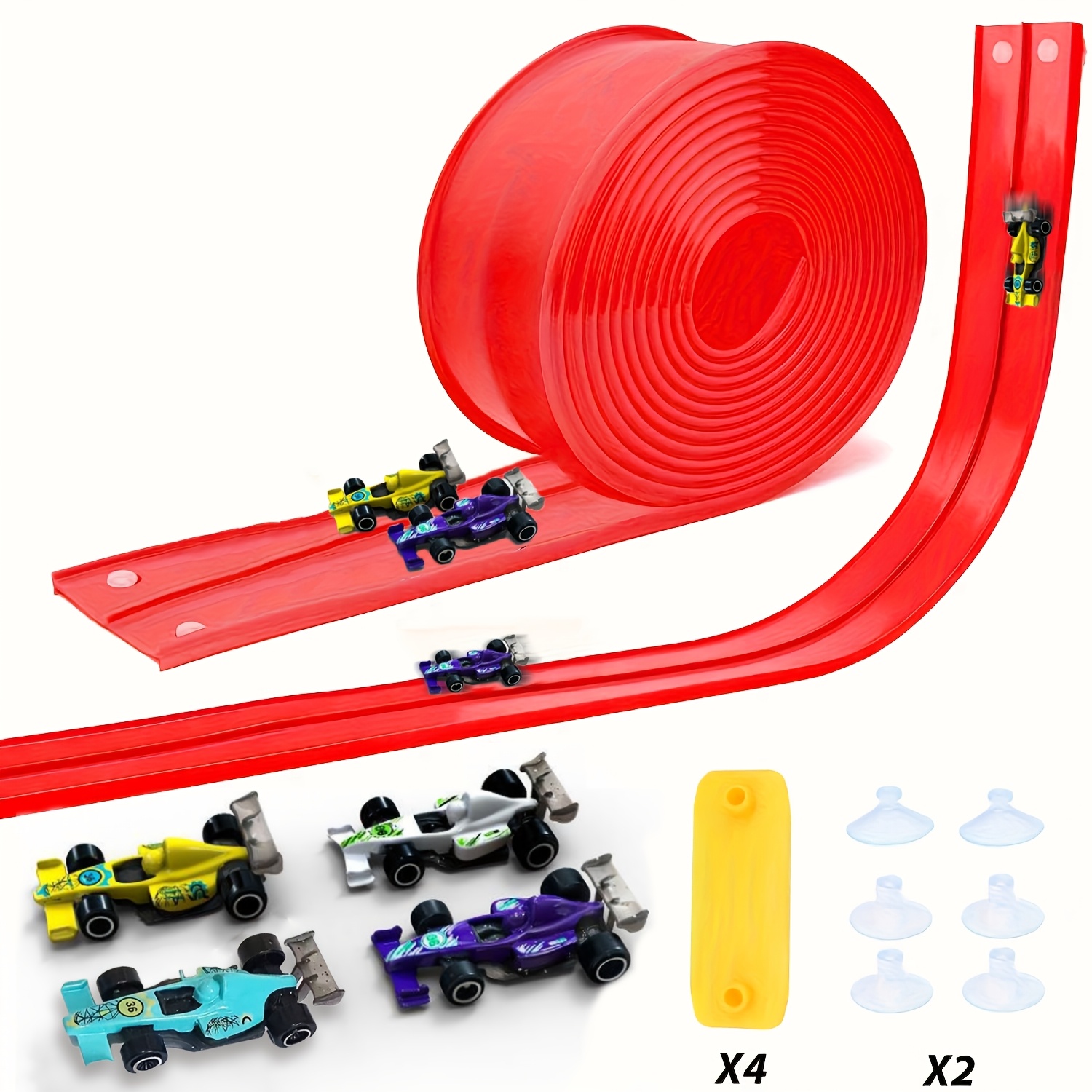 Car Accessories For Boys - Esnek Bükülebilir Yarış Pisti Oyuncak 4m