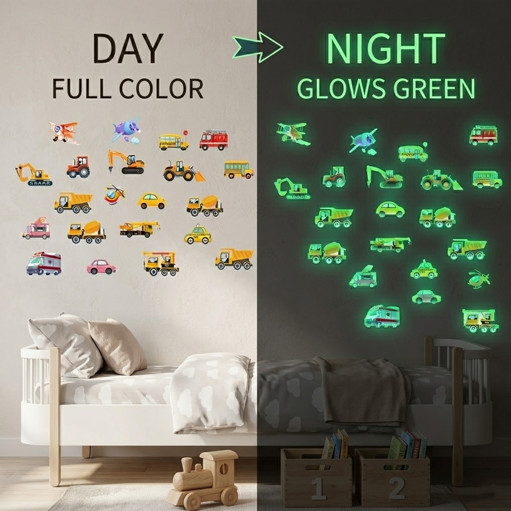 Car Accessories For Boys - Aydınlık Araba Duvar Çıkartması 21 Parça