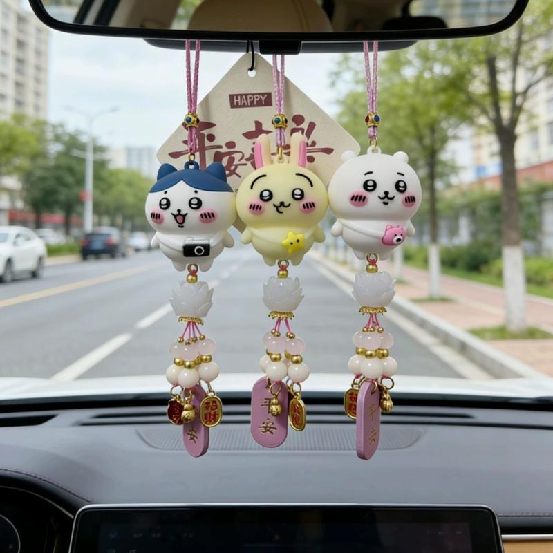Car Accessories Hanging From Mirror - Yeni, Şirin Chiikawa Kadın Araba Süsü,
