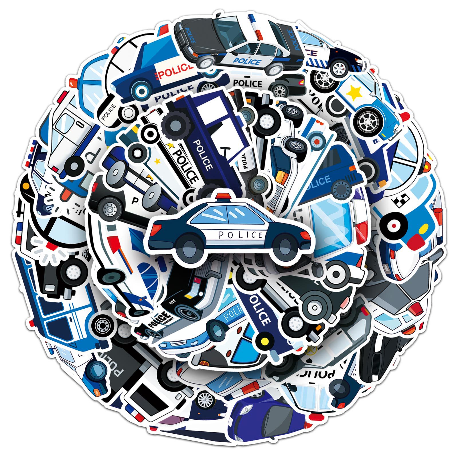 50 adet karikatür polis arabas - Car Accessories For Boys incelemesi ve fiyatı