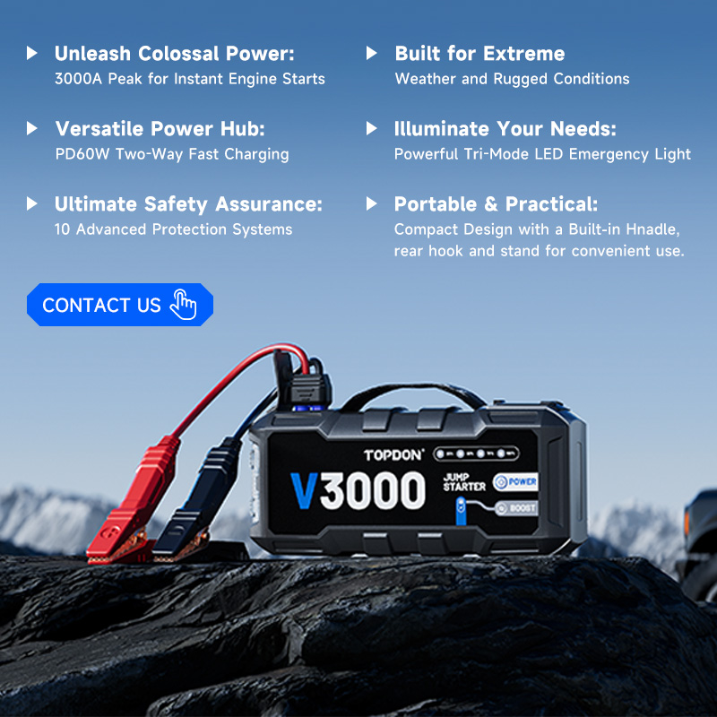 TOPDON V3000 3000A PD60W Çift  - Portable Jump Starter incelemesi ve fiyatı