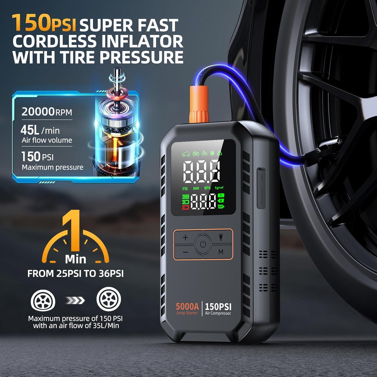5000A Araç Aküsü Çalıştırıcı,  - Portable Jump Starter incelemesi ve fiyatı